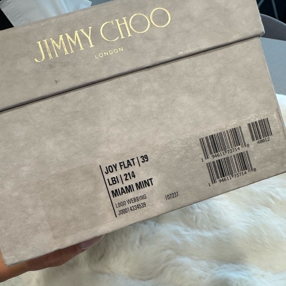 Jimmy Choo Green Canvas Logo Wedge Sandals - Picture 10 of 10